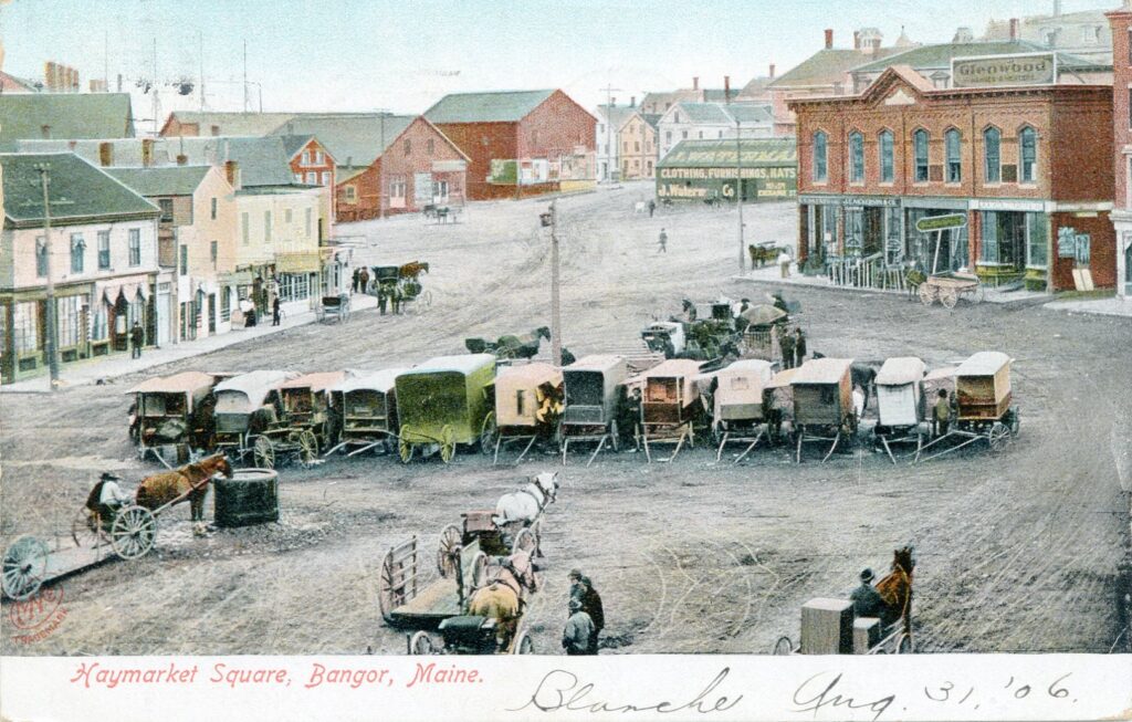 Cart Market, Bangor, Maine c. 1870
